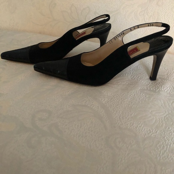 Black Alligator and Suede leather Pumps created in Italy-Vintage NWT